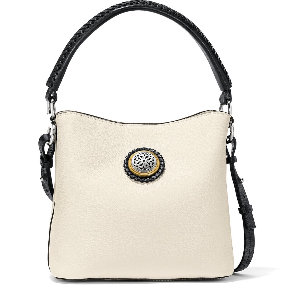 BRIGHTON NOELLE Ferrara Crossbody Bucket Bag- Black & White